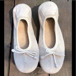 UGG cream size 8, slip on flats.